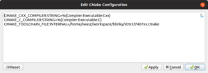 CMake config window