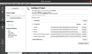 Configure project tab